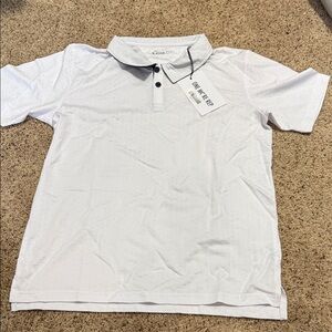Boys White Active Slit Polo